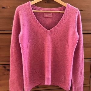 ZADIG & VOLTAIRE “Sourca" 100% Cashmere Framboise Pink Sweater Size M